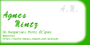 agnes mintz business card